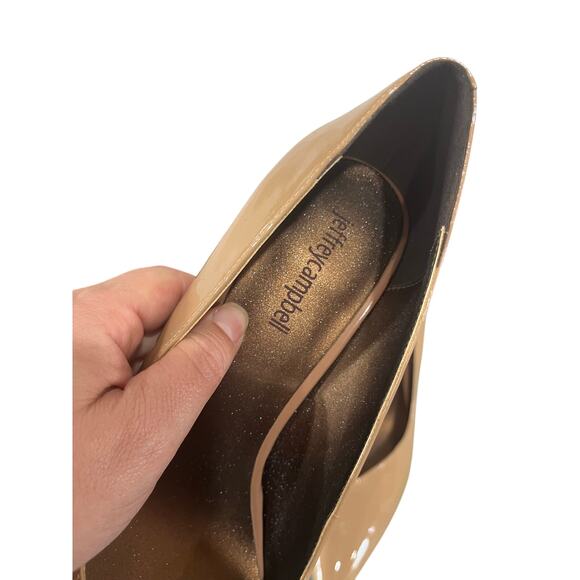 Jeffrey Campbell Lure Nude Patent Leather Pumps Size 9 Heel 4.25" - Picture 4 of 9